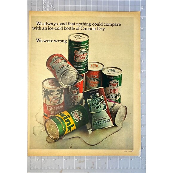 Canada Dry "We Thought Nothing Can Compare-We were Wrong" Vintage Print Ad 1965 - Picture 1 of 3